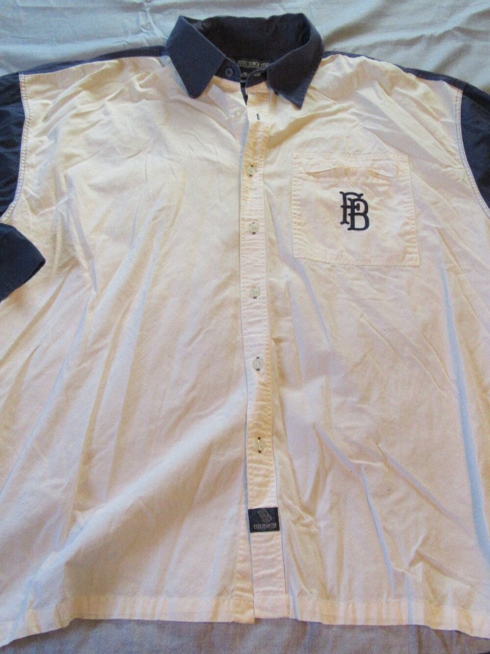 Mens Vtg FUBU Varsity Collection Football Long Sleeve Button Up Shirt Sz XL